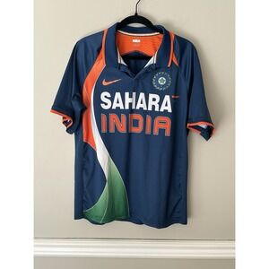 Nike Sahara India Polo Jersey Shirt Adult‎ XL Blue Orange Fit Dry Cricket Team